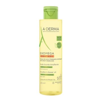 A-Derma Exomega Control Emollient Shower Oil Έλαιο Καθαρισμού Για Ατοπικό Δέρμα 200ml