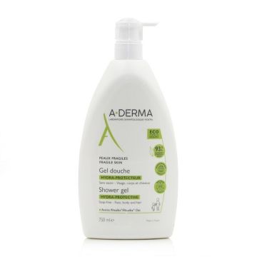 A-Derma Hydra-Protective Αφρόλουτρο σε Gel για Μαλλιά , Πρόσωπο & Σώμα για Ευαίσθητες Επιδερμίδες 750ml