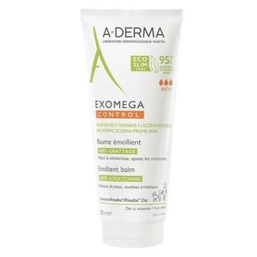 A-Derma Exomega Control Emollient Balm, Mαλακτικό Βάλσαμο για Ξηρό Δέρμα με Τάση Ατοπίας 200ml