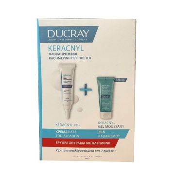 Ducray Keracnyl Promo Pack με PP+ Anti-Blemish Cream Κρέμα Κατά των Ατελειών για Δέρμα με Τάση Ακμής 30ml & Δώρο Gel Moussant Αφρώδες Υγρό Καθαρισμού 40ml