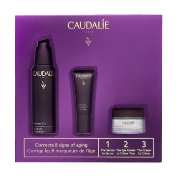 Caudalie Premier Cru Set Πακέτο Προσφοράς για Αντιγήρανση με The Serum Λεπτόρρευστος Ορός 30ml + The Eye Cream Κρέμα Ματιών 5ml + The Cream Κρέμα Ημέρας 15ml