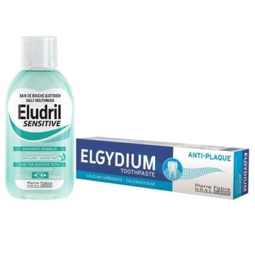 Eludril Promo Sensitive Mouthwash 500ml & Elgydium Antiplaque Toothpaste 75ml -50% στο 2ο Προϊόν