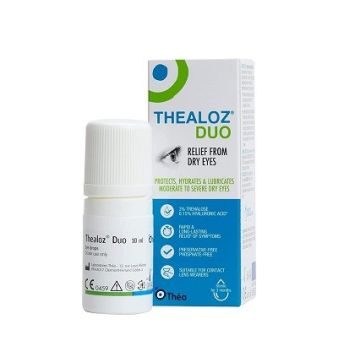Thea Pharma Hellas Thealoz Duo Relief Οφθαλμικές Σταγόνες με Υαλουρονικό Οξύ για Ξηροφθαλμία 10ml