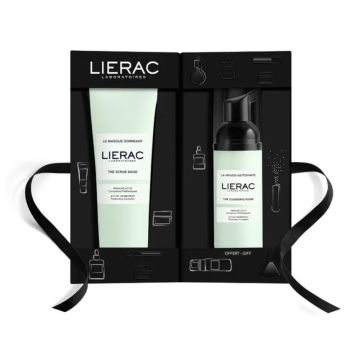 Lierac Promo Pack The Scrub Mask Prebiotics Complex Μάσκα Απολέπισης Προσώπου για Καθαρισμό - Λείανση - Λάμψη 75ml & The Cleansing Foam with Prebiotics Complex Καταπραϋντικός Αφρός Καθαρισμού Προσώπου 50ml