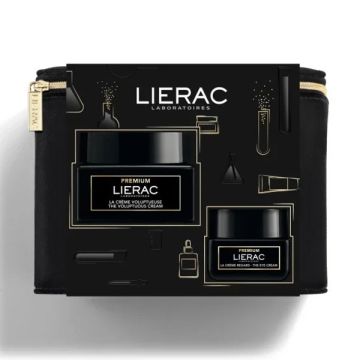  Lierac Set Premium Voluptueuse Κρέμα Προσώπου 50ml Premium Κρέμα Ματιών 20ml Σε Βελούδινο Νεσεσέρ  1τμχ