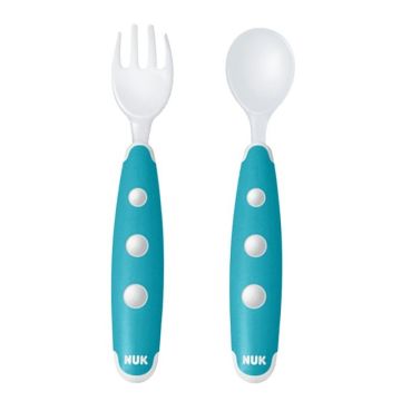 Nuk Easy Learning Εκπαιδευτικό Σετ Κουτάλι-Πιρούνι Mini 8m+ Μπλε 