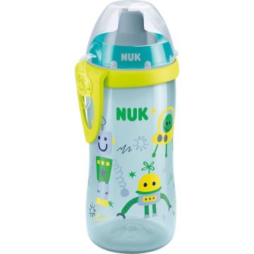NUK FLEXI CUP ΜΕ ΚΑΛΑΜΑΚΙ 18+M ΠΡΑΣΙΝΟ 300ML