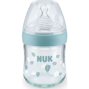 Nuk Nature Sense Γυάλινο Μπιμπερό Θηλή Σιλικόνης 0-6m 120ml