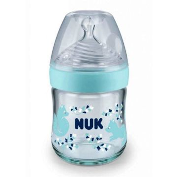Nuk Nature Sense Μπιμπερό Γυάλινο με Θηλή Σιλικόνης 0-6m 120ml