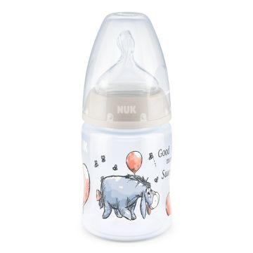 Nuk First Choice+ Disney Winnie the Pooh Μπιμπερό Πολυπροπυλενίου (PP) με Θηλή Σιλικόνης 0-6m & Δείκτη Ελέγχου Θερμοκρασίας 150ml