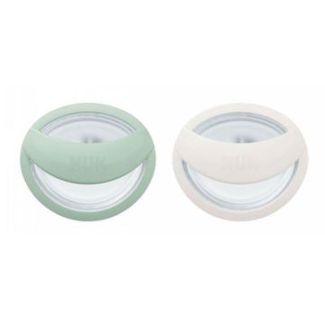 Nuk MommyFeel Πιπίλα Σιλικόνης 0-9m Πράσινο & Μπεζ 2τεμ