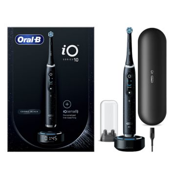 Oral-B iO Series 10 Ηλεκτρική Οδοντόβουρτσα με Χρονομετρητή, Αισθητήρα Πίεσης και Θήκη Ταξιδίου Cosmic Black 1 τεμάχιο