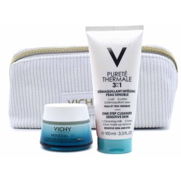 Vichy Mineral 89 Σετ Περιποίησης για Ενυδάτωση με Καθαριστικό Προσώπου , Κρέμα Προσώπου & Νεσεσέρ 50ml  