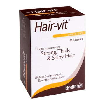 Health Aid Hair-Vit 90 κάψουλες για δυνατά, λαμπερά και όμορφα μαλλιά