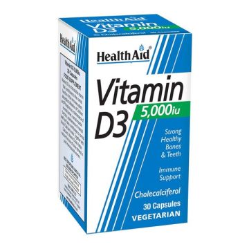 HEALTH AID VITAMIN D3 5000i.u. 30CAPS