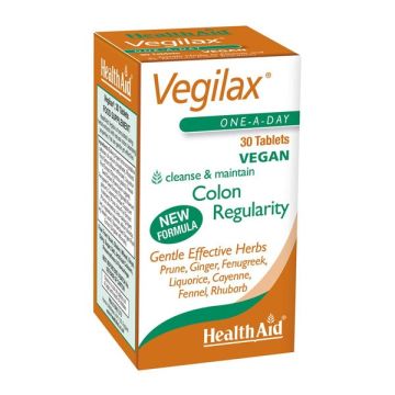 Health Aid Vegilax Συμπλήρωμα Διατροφής Εκχύλισμα Βοτάνων Για Υγιές Πεπτικό Σύστημα 30 Ταμπλέτες