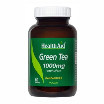 Health Aid Green Tea 1000mg, Συμπλήρωμα Διατροφής Πράσινο Τσάι με Αντιοξειδωτική Δράση, 60 ταμπλέτες