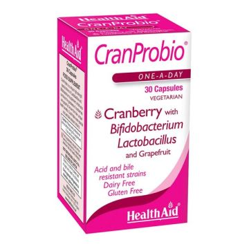 Health Aid CranProbio, Προβιοτικά με Κράνμπερι και Γκρέιπφρουτ 30 κάψουλες