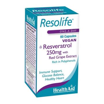 Health Aid Resolife - Ρεσβερατρόλη Αντιοξειδωτική και Αντιφλεγμονώδη Δράση 250mg 60tabs