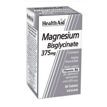 HEALTH AID MAGNESIUM BISGLYCINATE 375mg 60 TABLETS