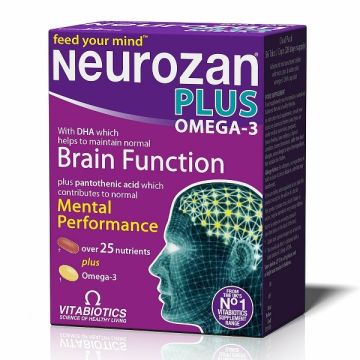 Vitabiotics Neurozan Plus Omega- 3 Συμπλήρωμα Διατροφής που Ενισχύει την Εγκεφαλική Λειτουργία, 28 δισκία & 28 κάψουλες