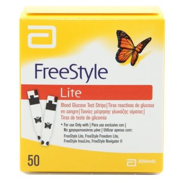  Abbott FreeStyle Lite Ταινίες μέτρησης Γλυκόζης αίματος 50 ταινίες 