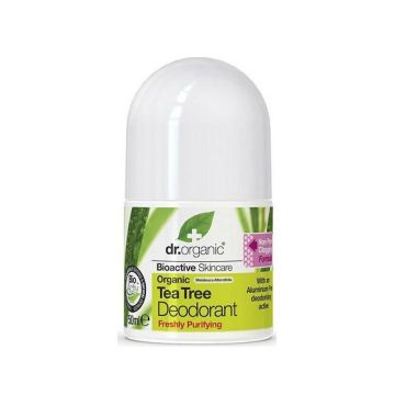Dr Organic Tea Tree Φυσικό Αποσμητικό με Βιολογικό Τεϊόδεντρο σε Roll-On Χωρίς Αλουμίνιο 50ml