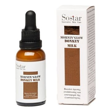 Sostar Mornin' Glow Donkey Milk Ενυδατικό Booster Προσώπου με Κολλαγόνο 30ml