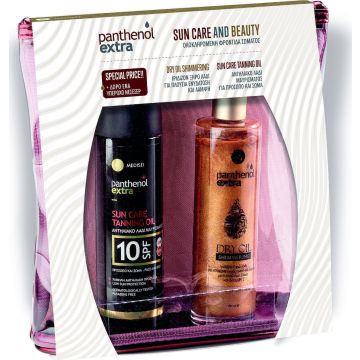 Panthenol Σετ Sun Care Tanning Oil SPF10 (150ml) & Panthenol Extra Dry Oil Shimmering, 100ml ΔΩΡΟ  ΝΕΣΕΣΕΡ