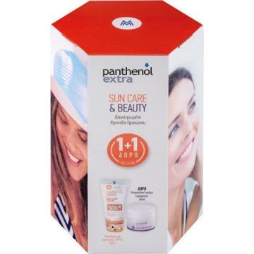 MEDISEI PANTHENOL EXTRA SUN CARE COLOR SPF50 50ML & FACE AND EYE CREAM 50ML