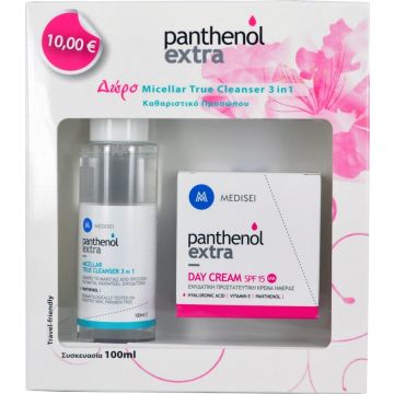 PANTHENOL EXTRA DAY CREAM SPF15 50ML+ ΔΩΡΟ MICELLAR TRUE CLEANSER 3IN1 100ML