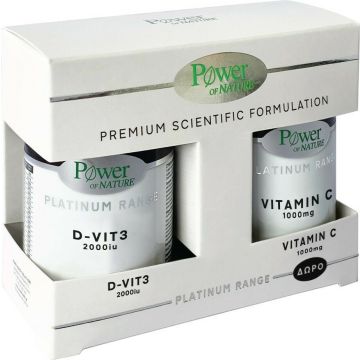 Power Health Platinum Range D-VIT3 2000iu 60s Tabs + ΔΩΡΟ Vitamin C 1000mg 20s Tabs