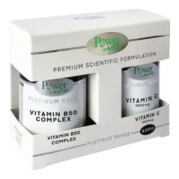 Power Health Platinum Range Vitamin B50 Complex 30Caps & Δώρο Vitamin C 1000mg 20Caps