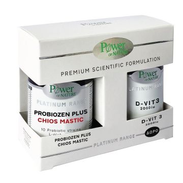 Power Health Platinum Range Προβιοτικά και Πρεβιοτικά Probiozen Plus Chios Mastic 15caps + Δωρο Vitamin D-3 2000iu 20tabs 