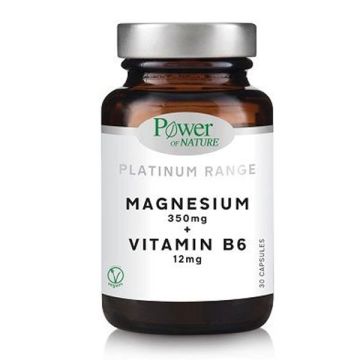 Power Health Platinum Range Συμπλήρωμα Διατροφής για την Καλή Λειτουργία του Νευρικού Συστήματος Magnesium 350mg & Vitamin B6 12mg 30 Κάψουλες
