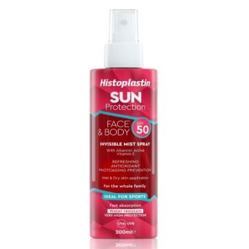 Histoplastin Sun Face & Body Invisible Mist Spray SPF50 200ml (Αντηλικακό Mist Σπρέι Προσώπου & Σώματος)