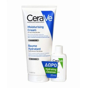 CeraVe Promo Moisturizing Cream Ενυδατική Κρέμα 177gr & Δώρο Hydrating Cleanser Ενυδατική Κρέμα Καθαρισμού 20ml