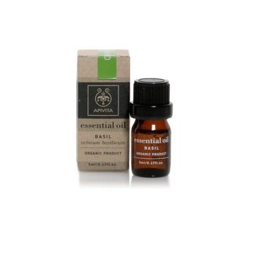 Apivita Essential Oil Basil 100% Βιολογικό Αιθέριο Ελαιο Βασιλικού, 5ml