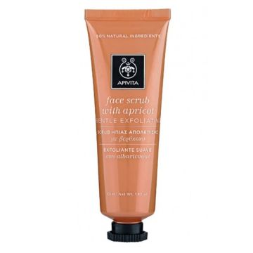 Apivita Face Scrub Apricot, Gel Ήπιας Απολέπισης με Λεπτούς Κόκκους από Κουκούτσια Βερύκοκου 50ml 