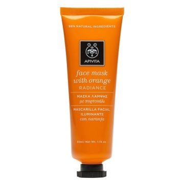 Apivita Face Mask Orange Μάσκα Λάμψης Προσώπου με Πορτοκάλι για Όλους τους Τύπους Επιδερμίδας, 50ml