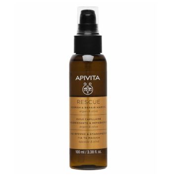 Apivita Rescue Oil Λάδι Θρέψης & Επανόρθωσης για τα Μαλλιά με Αργκάν & Ελιά, 100ml