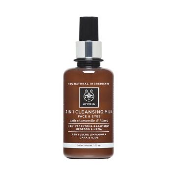  APIVITA APIVITA  CLEANSING MILK 3 IN 1 ΓΙΑ ΠΡΟΣΩΠΟ & ΜΑΤΙΑ ΜΕ ΧΑΜΟΜΗΛΙ & ΜΕΛΙ 200ml
