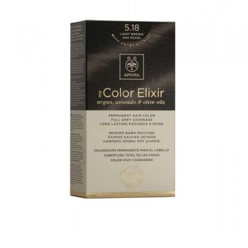 Apivita My Color Elixir No5,18 Καστανό Ανοιχτό - Σαντρέ Περλέ Κρέμα Βαφή Σε Σωληνάριο 50ml & Ενεργοποιητής Χρώματος 75ml