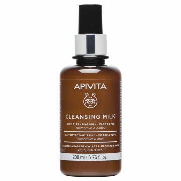 Apivita Cleansing Milk 3 σε 1 για Πρόσωπο & Μάτια Με Χαμομήλι & Μέλι 200ml