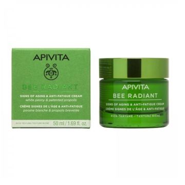 Apivita Bee Radiant Signs of Aging & Anti-Fatigue Cream Αντιγηραντική Κρέμα Προσώπου Πλούσιας Υφής για Λαμπερή, Σφριγηλή & Ξεκούραστη Επιδερμίδα, 50ml