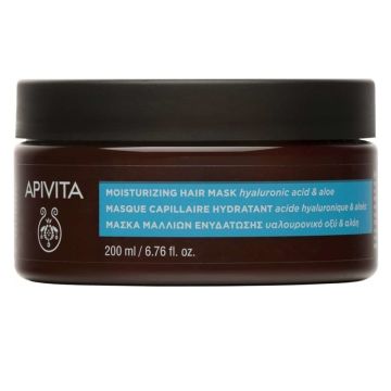 Apivita Moisturizing Hair Mask Μάσκα Μαλλιών Ενυδάτωσης με Αλόη & Υαλουρονικό Οξύ, 200ml