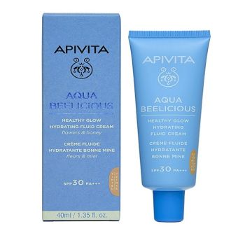 Apivita Aqua Beelicious 24ωρη Κρέμα Προσώπου Ημέρας με Χρώμα και SPF30 για Ενυδάτωση 40ml