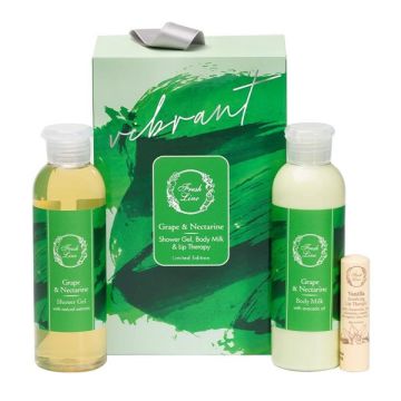 Fresh Line Grape & Nectarine Limited Edition Set Σετ Περιποίησης Σώματος & Χειλιών, 3τμχ