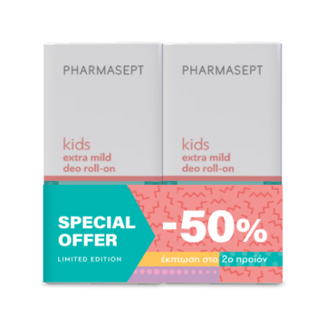Pharmasept Promo Pack Kids Extra Mild Deo Roll-on Αποσμητικό για Παιδιά & Εφήβους 2x50ml