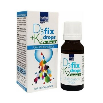 Intermed D3 & K2 Fix Drops in Olive Oil Oral Drops Συμπλήρωμα Διατροφής για το Ανοσοποιητικό σε Υγρή Μορφή 12ml
